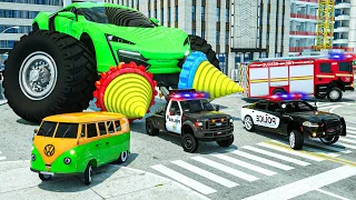 Monster JAX vs. the World | Wheel City Heroes (WCH) Police Truck Cartoon