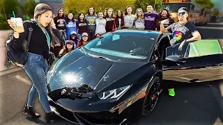 Picking Up Sister Sarah Grace From School In Lamborghini!