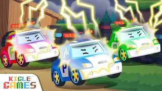 Lightning Strikes! Rescue the Police Cars | Robocar Poli | KIGLE GAMES