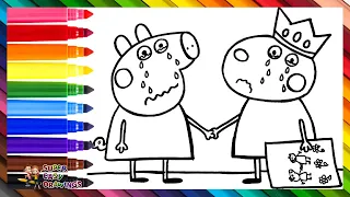 Drawing and Coloring Peppa Pig and Suzy Sheep Saying Goodbye 🐷😭🐑🫂 Drawings for Kids