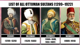 LIST OF ALL OTTOMAN SULTANS (1299–1922)