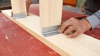 Amazing Design Ideas In Woodworking // How To Make A Smart Folding Staircase For A Two Story Bed