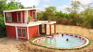 Primitive Skill Builder: Building The Most Beautiful Two Story Villa House With Swimming Pool (full)