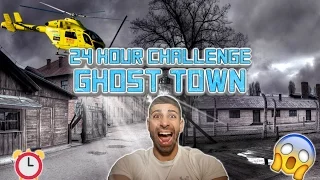 (SEARCH AND RESCUE HELICOPTER) SCARY 24 HOUR OVERNIGHT CHALLENGE ABANDONED GHOST TOWN | GUN FOUND!?