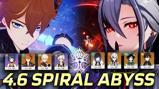 4.6 SPIRAL ABYSS vs HARBINGERS - C0 Childe International / C0 Vapecchino | F2P | Genshin Impact