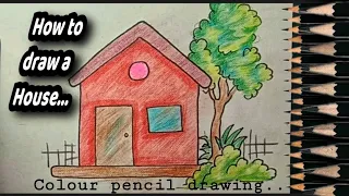 How to draw a House //  Pencil drawing of a House #houses @drawingteacherkamal