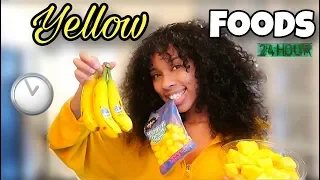 I ONLY ATE YELLOW FOODS FOR 24 HOURS CHALLENGE!! | TAYPANCAKES