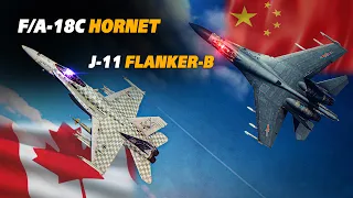 Canadian F/A-18C Hornet Vs Chinese J-11 Flanker-B | DOGFIGHT | Digital Combat Simulator | DCS |