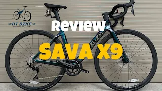 Review xe đạp Road Sava X9 | HT BIKE | Road khung carbon | Dưới 20 triệu nên mua xe road nào? #sava