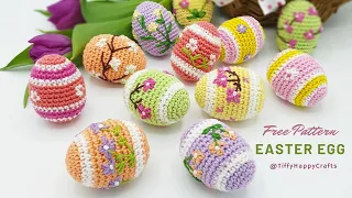 Crochet Easter Eggs Free Pattern by TiffyHappyCrafts