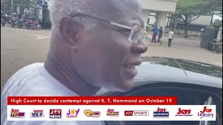 High Court to decide contempt against K. T. Hammond on October 19