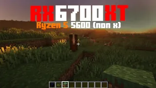 Minecraft Java RX 6700 xt ryzen5 5600 Shader