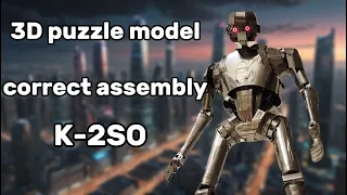 3D metal puzzle model assembly, robot K-2SO