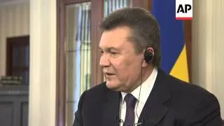 In his first interview since fleeing to Russia, Ukraine's ousted president said Wednesday that he wa