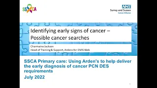 Identifying early signs of cancer – possible cancer searches using Ardens for EMIS