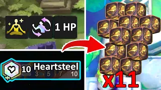 " 1 HP Come Back " with x11 Spatula into 10 Heartsteel ???