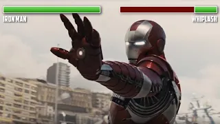 Iron Man vs. Whiplash WITH HEALTHBARS | Monaco Fight | HD | Iron Man 2
