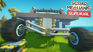 Upgrading to Double Wishbone Suspension! - Scrap Mechanic Survival Mode #35