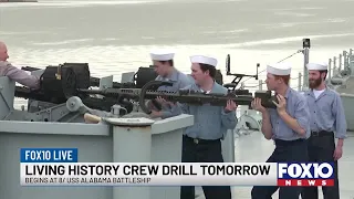 Brien McWilliams discusses USS Alabama living history crew drill