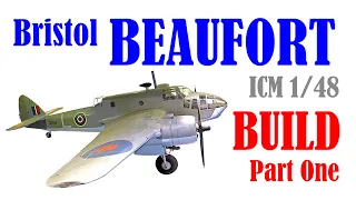 BEAUFORT 2022 NEW TOOL ICM Bristol Beaufort 1/48 scale - build part one - 1080p HD