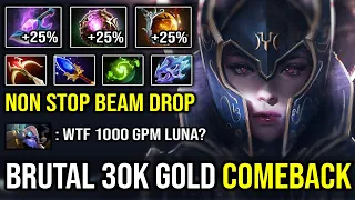 Even 30K Gold Comeback is Nothing to this Luna | EPIC 1K GPM Timeless Relic Magic Spam 2s Beam DotA