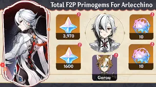 How Much F2P Primogems Can You Get For Arlecchino - Genshin Impact