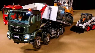 MAXIMUM OVERLOAD RC TRUCK MAN 8x8 LIFTS UP, RC LIEBHERR LR634, RC BUS STUCK!! RC EXCAVATOR TRANSPORT