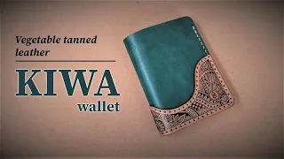 Making a Turquoise Kiwa Wallet From Vegetable Tanned Leather By @KlanLeatherGoods | Handcrafted