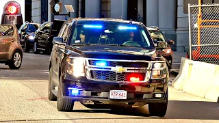 Boston Police Unmarked Car Chevy Tahoe PPV + Ford Interceptor Responding Sirens