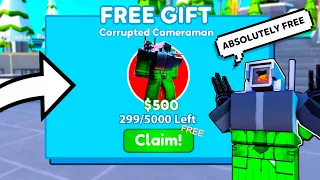 😍OMG!! FREE CORRUPTED CAMERAMAN 🤑🤑 (Roblox) | Toilet Tower Defense EP 70 Part 2 |