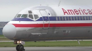 American Airlines MD-82 [N954U] Close Up Taxi and Takeoff from Calgary Airport ᴴᴰ