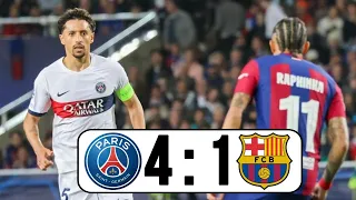 PSG vs Barcelona (4-1) RESUMEN Y GOLES Liga de Campeones | Gol de Mbappé, Vitinha, gol de Dembélé 🔥