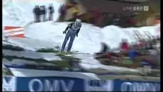 Planica 2009 - Simon Ammann 233m Fall