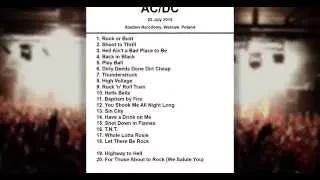 AC/DC Setlist - Stadion Narodowy - Warsaw - Poland - 25 July 2015