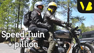 Riding two-up on the Triumph Speed Twin // plus saddlebags & TEC suspension