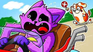 CatNap Panicked in The Broken Old Car | CatNap HooDoo Animation