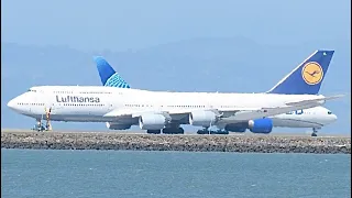 Amazing Big Plane Departures at San Francisco International Airport