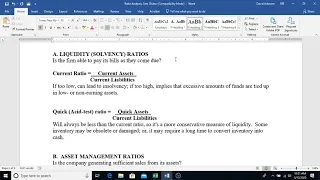 Managerial Finance: Financial Ratio Analysis