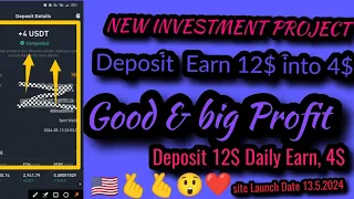 Investment Platform Online Today Deposit Only 12$ Daily Profit 4$ Withdraw Daily Withdraw Fee 0