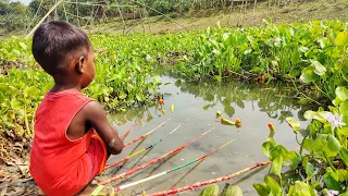 Best Hook fishing 2022✅|Little Boy hunting fish by fish hook From beautiful nature🥰🥰Part-62