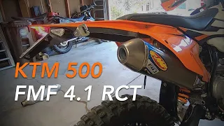 FMF 4.1 RCT Exhaust Installation + WEIGHT & SOUND COMPARISON VS STOCK -- 2017 KTM 500 EXC-f