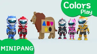 Learn colors with Miniforce | Jigsaw Puzzel | Lion | Animal | Color play | Mini-Pang TV 3D Play