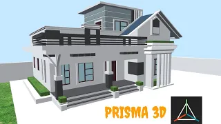 Low Poly Modern House/How to make/in Prisma3d//3D House Model