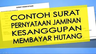 Surat pernyataan kesanggupan membayar hutang (Contoh) @Infoterkini-ind