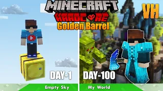 Survive 100 Days On Gold Barrel (Vault Hunt Sky) Minecraft Hardcore हिंदी