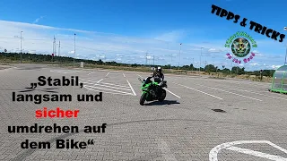 💡⁉️Langsames wenden oder durch enge Kurven mit dem Motorrad! So geht es stabiler und sicherer👌