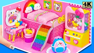 How To Make Cutest Pink Miniature House with Claw Machine from Clay ❤️ DIY Miniature House