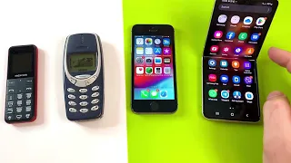 iPhone 5s vs Samsung Z flip 3 vs Nokia 3310 vs Maxcom mm111 Incoming call & Outgoing call