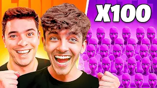 FLAKES E SUETAM VS 100 PESSOAS NO FORTNITE!