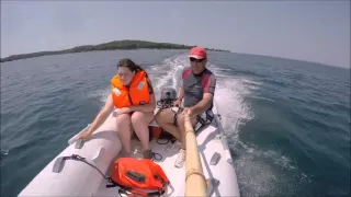 Yamaha F 9.9 HP four stroke and inflatable boat 330, wakeboarding